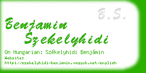 benjamin szekelyhidi business card